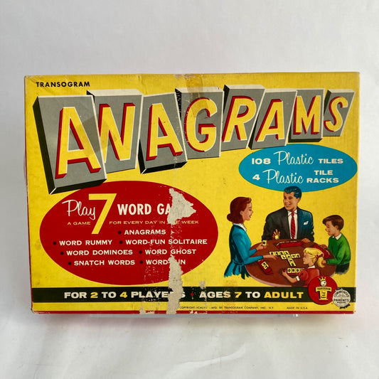 Vintage Transogram Anagrams Word Game #1150 7 Word Games