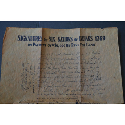 Signatures Of Six Nations Of Indians 1769 Historical Document Reproduction