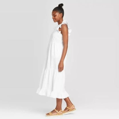 New Universal Thread White Tiered Ruffle Dress