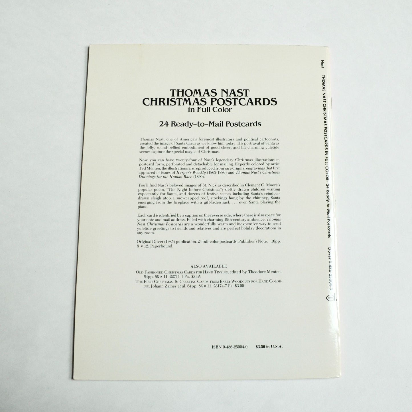 Thomas Nast Christmas Postcards Full Color Book 18 Cards Remaining