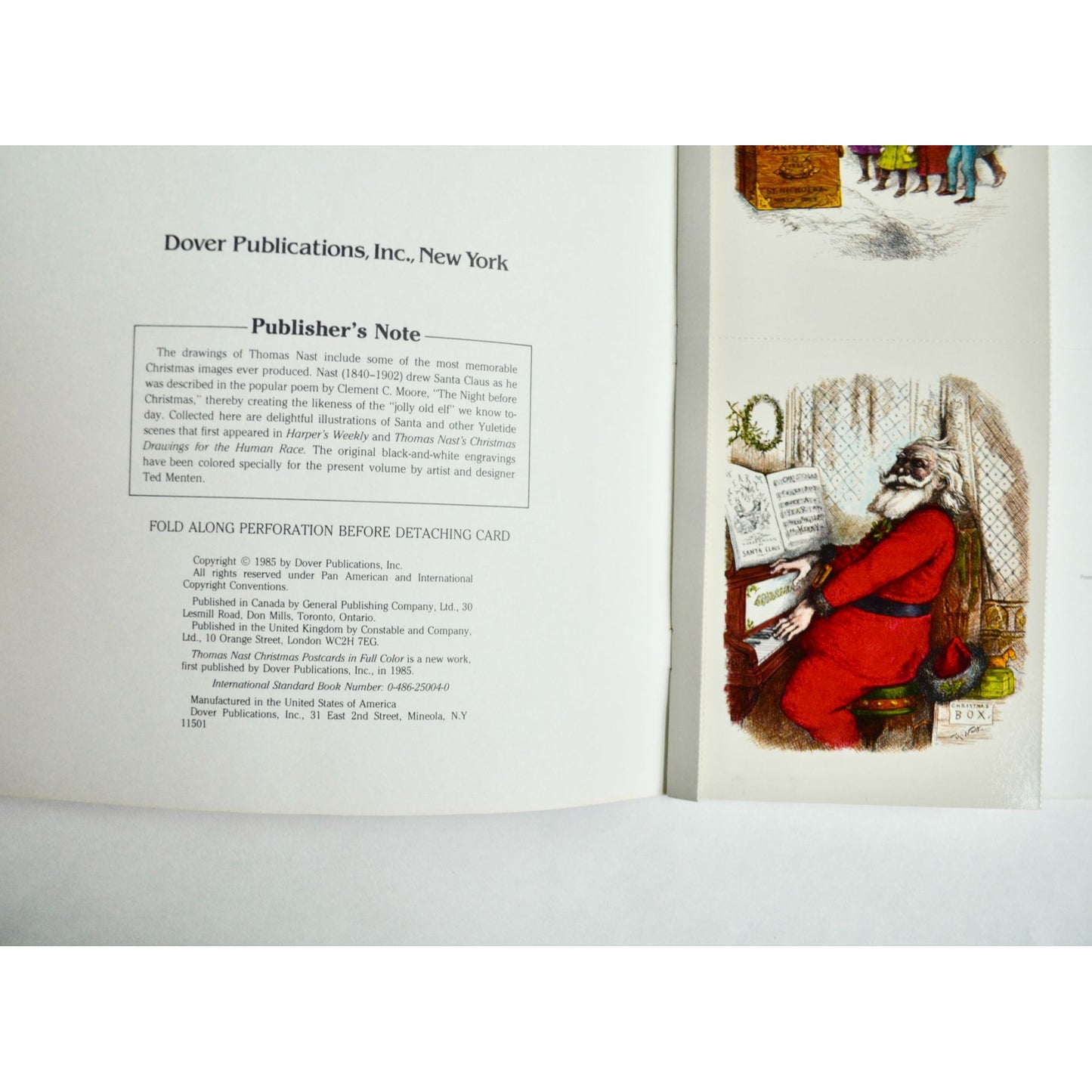 Thomas Nast Christmas Postcards Full Color Book 18 Cards Remaining