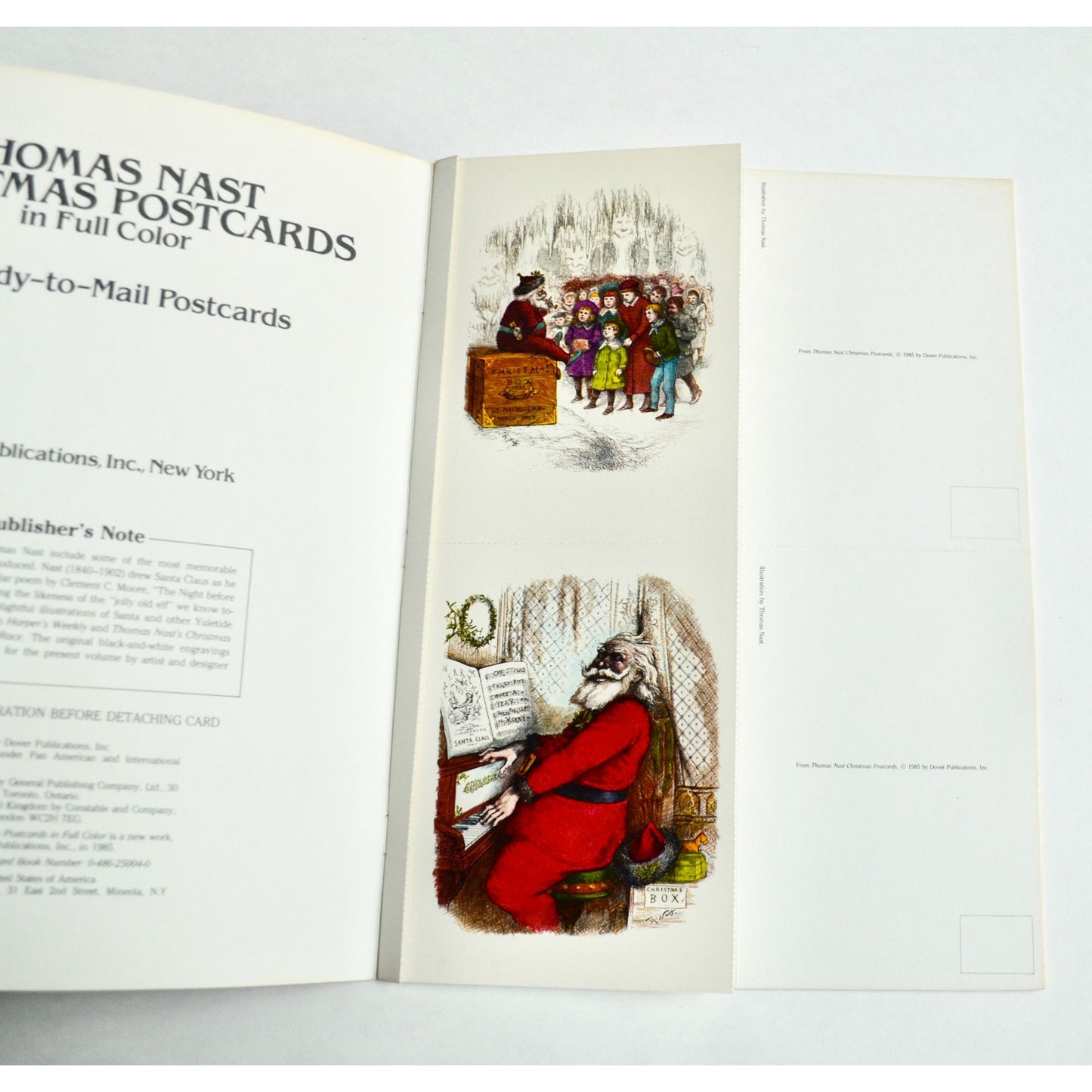 Thomas Nast Christmas Postcards Full Color Book 18 Cards Remaining