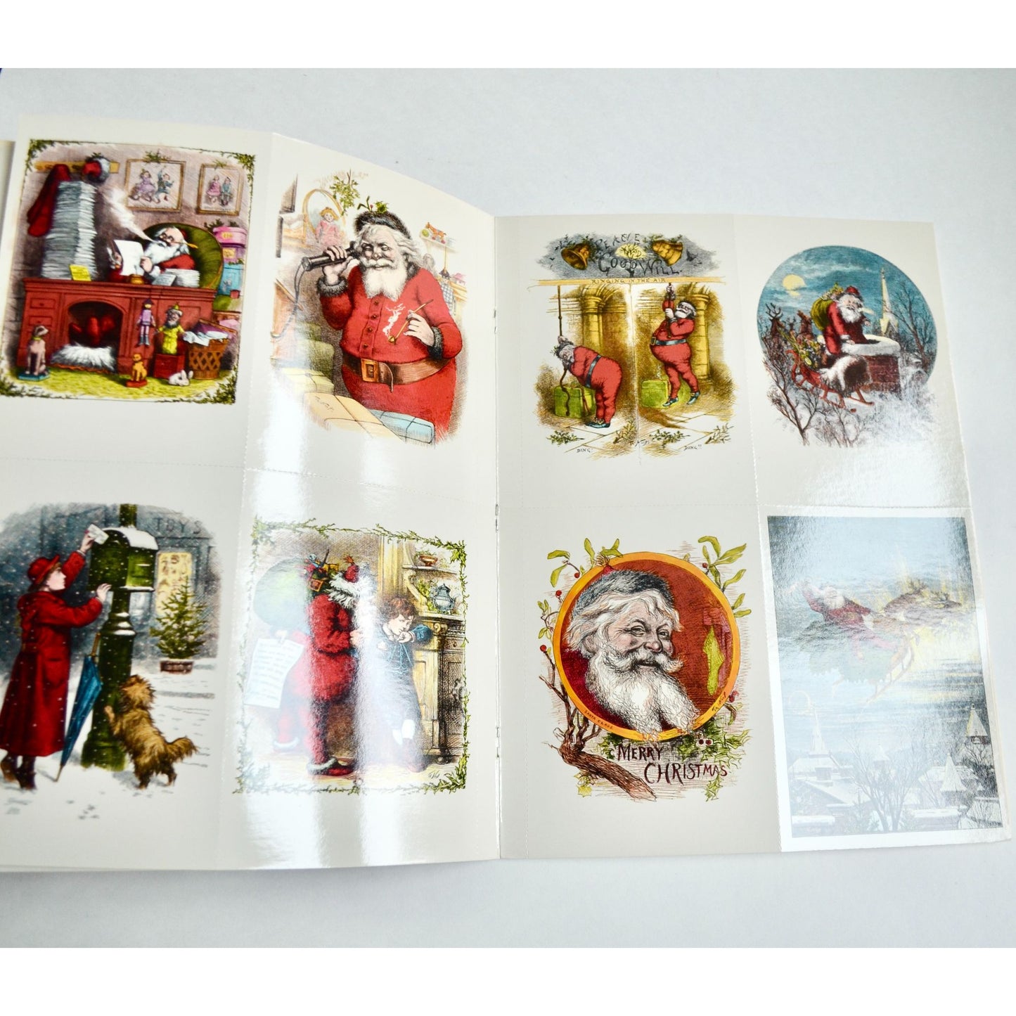 Thomas Nast Christmas Postcards Full Color Book 18 Cards Remaining