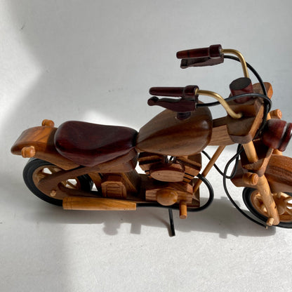 Wood Harley Motorcycle Model Chopper Figurine