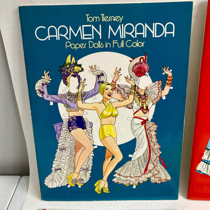 Lot 4 Paper Doll Books ALL UNCUT Carmen Miranda Knights in Armor French Costumes