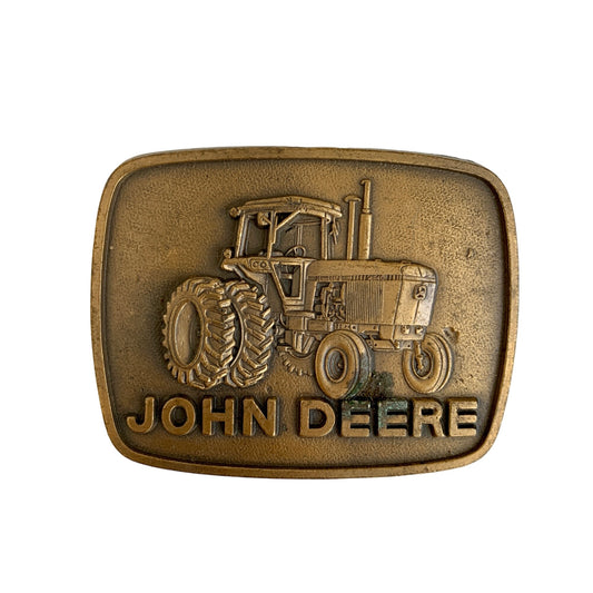 John Deer Tractor Vintage Brass Belt Buckle