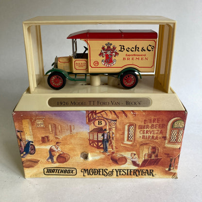 Matchbox Models of Yesteryear 1926 Model TT Ford Van Becks Beer Truck w/ Box