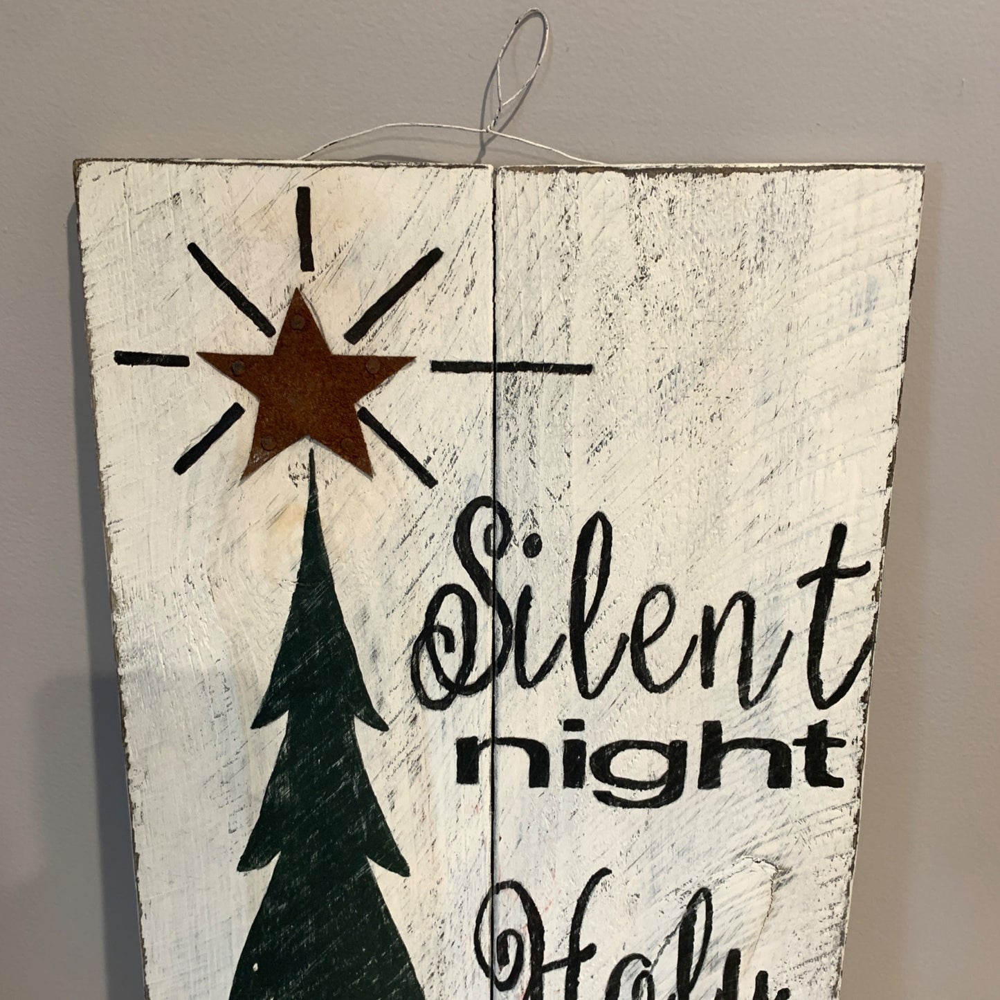 Christmas Silent Night Holy Night Painted Boards Decor