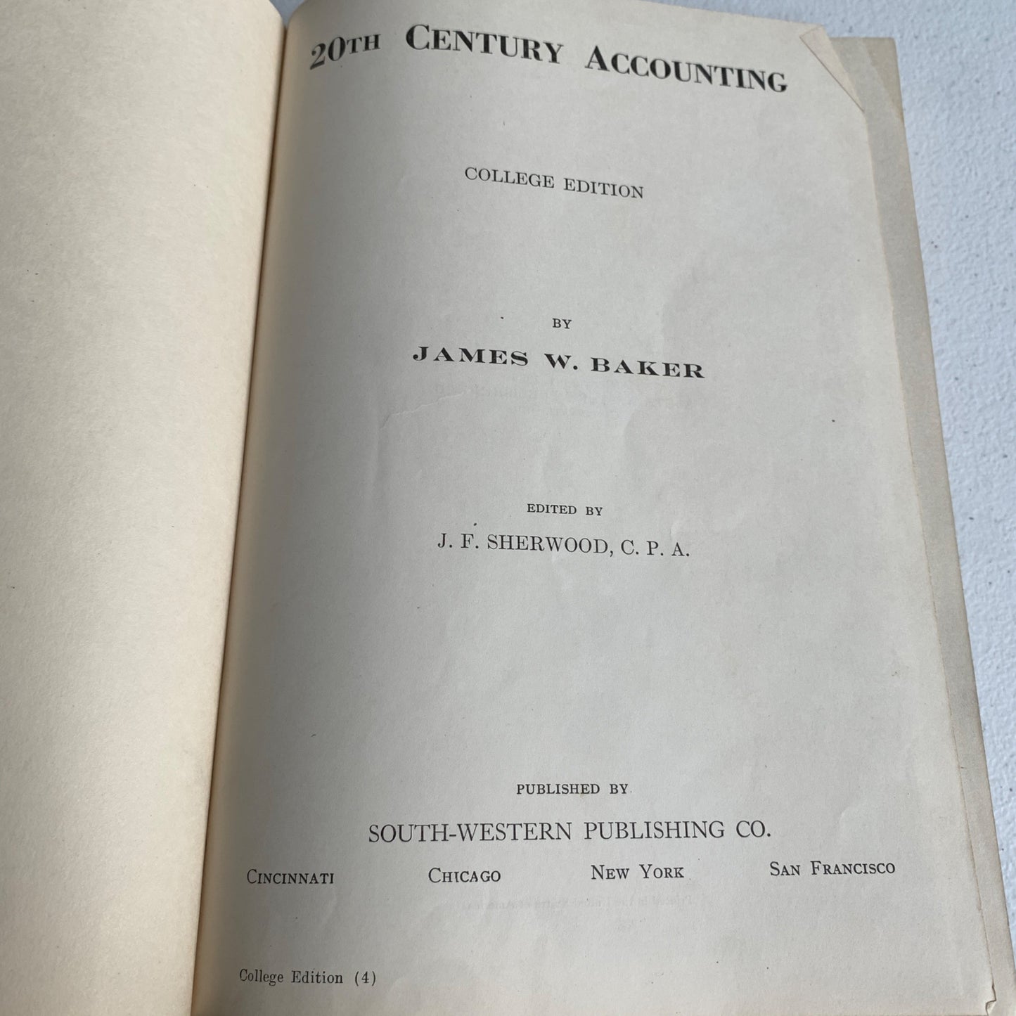 1929 20th Century Accounting College Edition James Baker Vintage Book Green