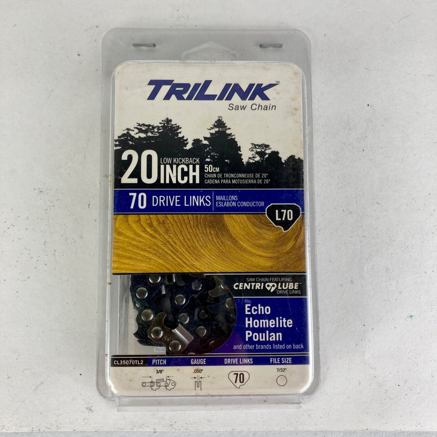 TriLink L70 Chainsaw Chain 20" Echo Homelite Poulan 3/8" .050" NEW