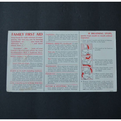 The Princess Phone Phones Cardboard Ad First Aid Card