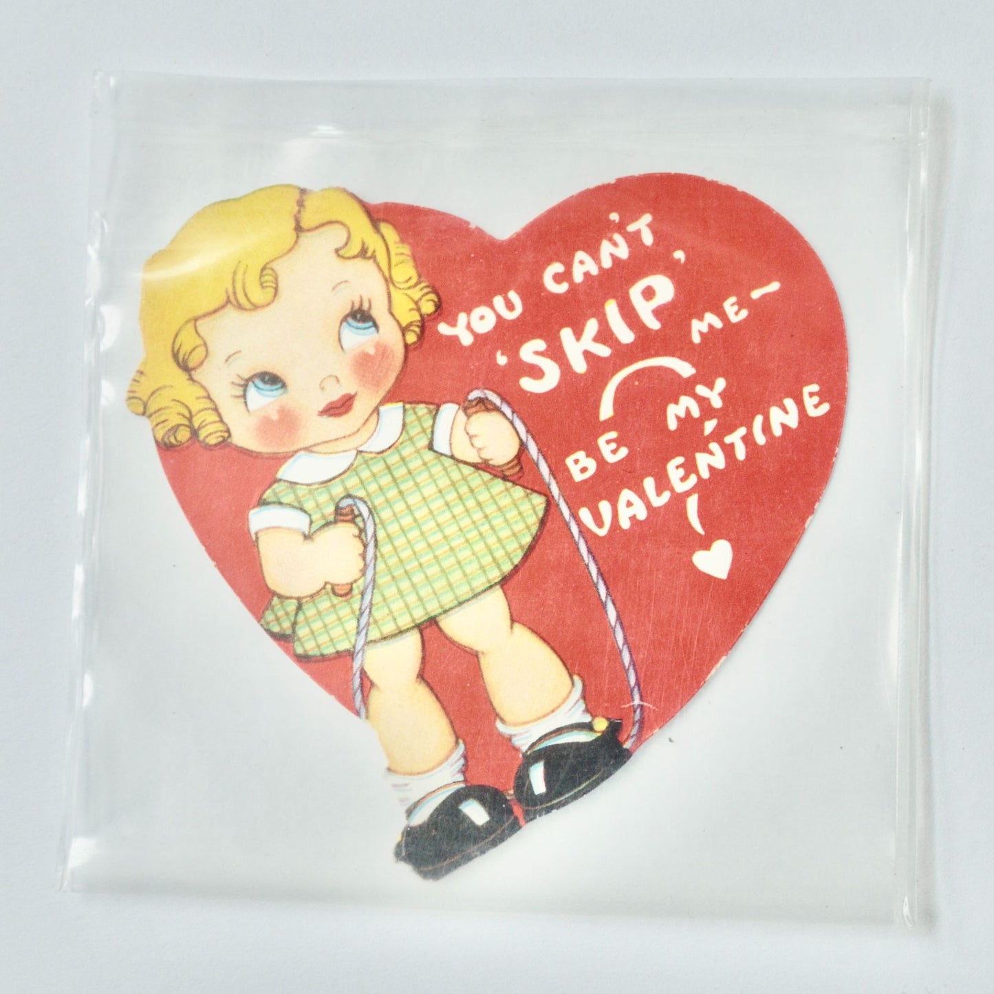 Vintage Valentine Card You Can't Skip Me Be My