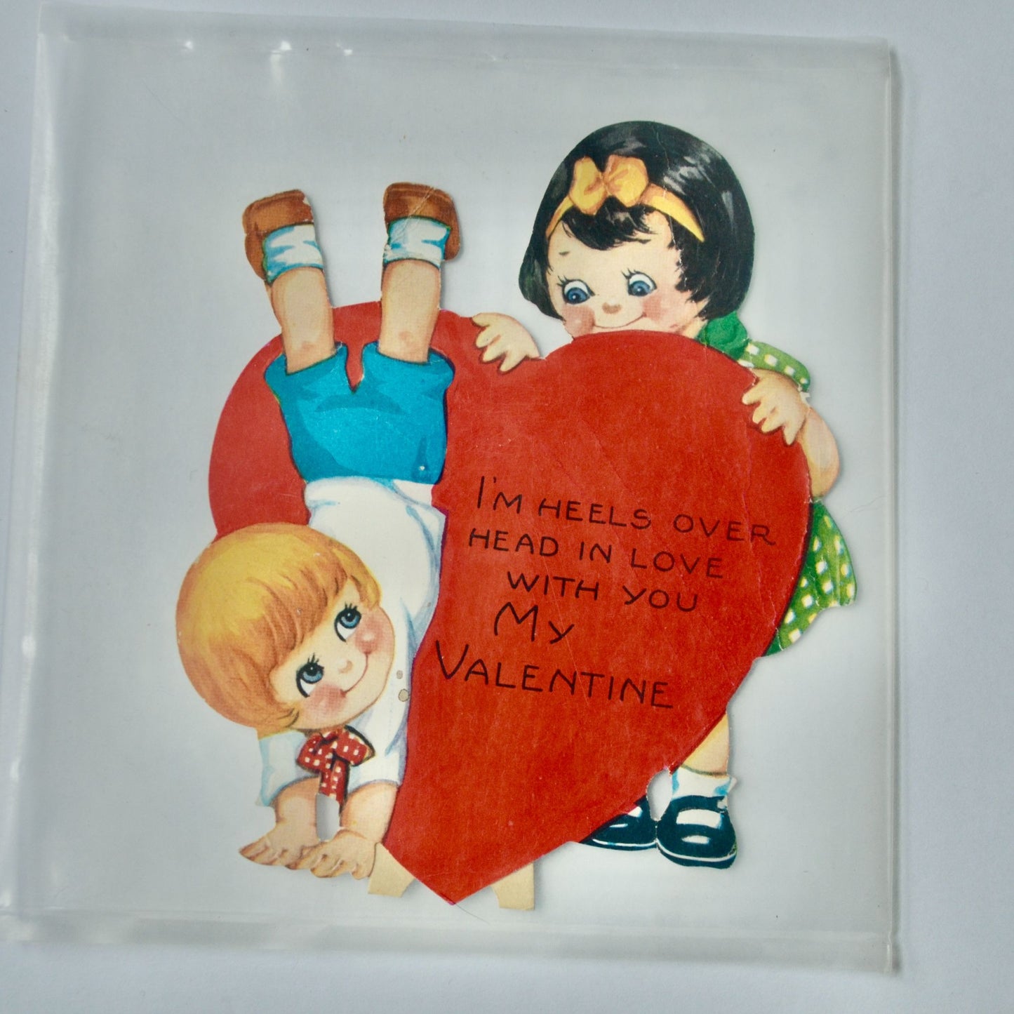 Vintage Valentine Card I'm Heels Over Head in Love With You My