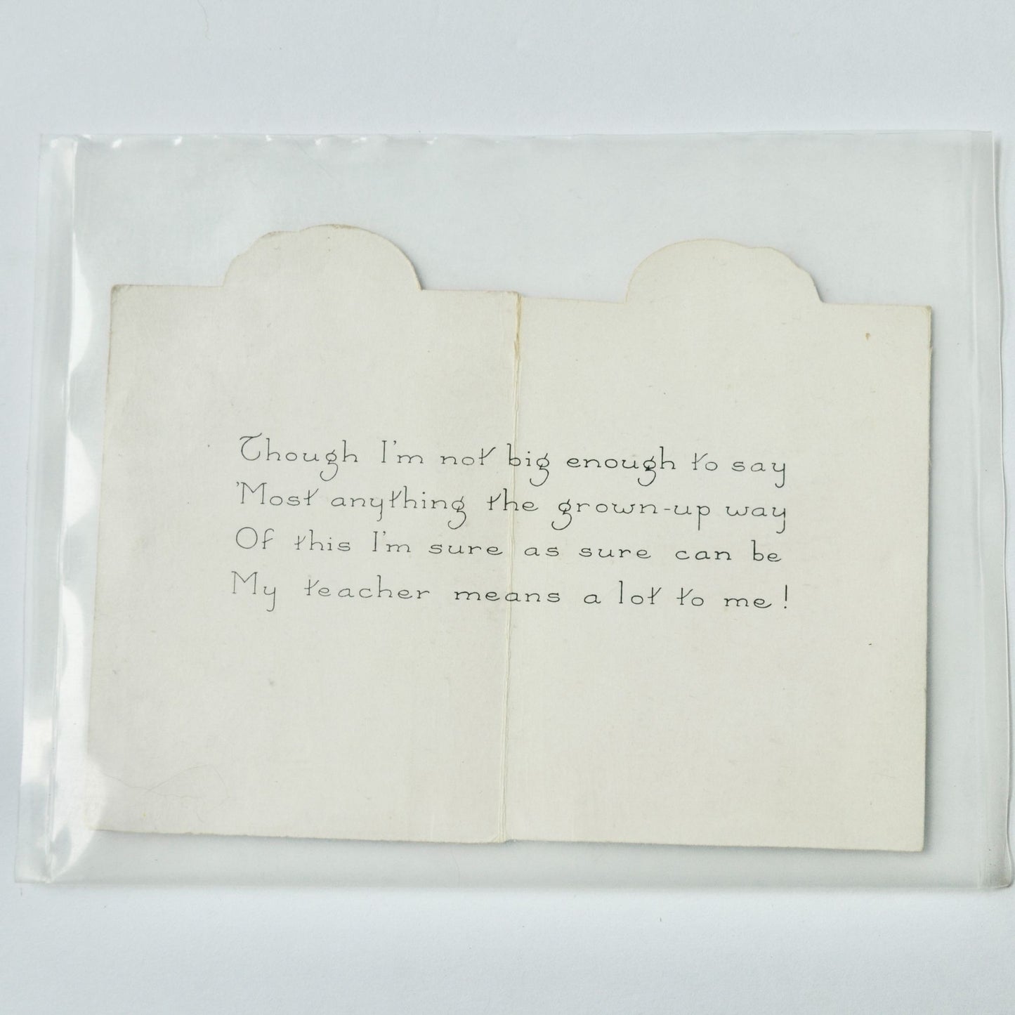 Vintage Valentine Card To My Teacher Girl at Desk