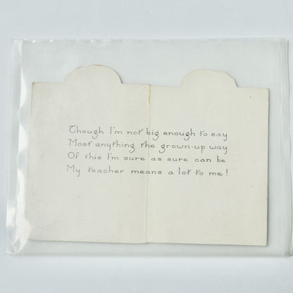 Vintage Valentine Card To My Teacher Girl at Desk