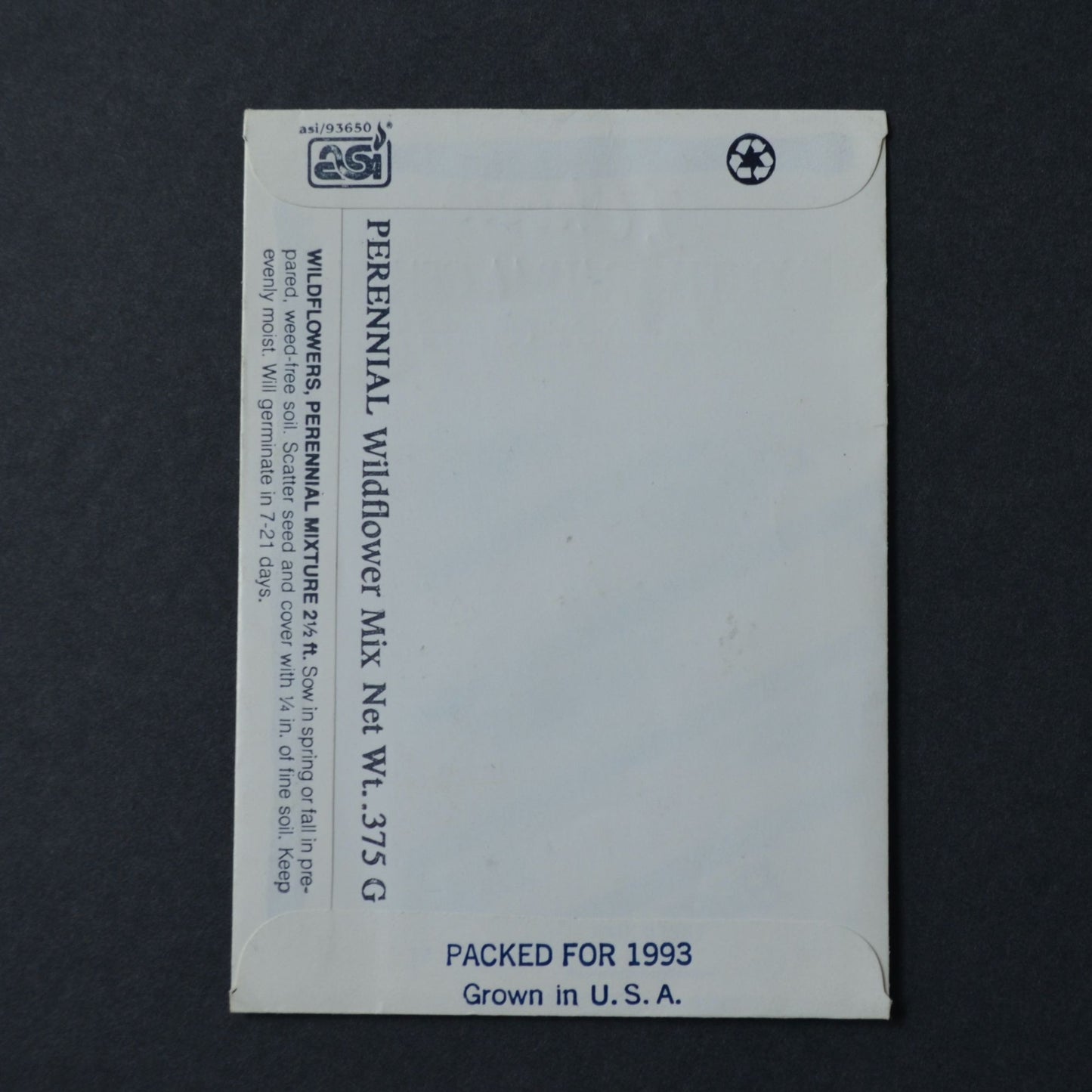 Vintage 1993 North Trauma Center Wildflower Seeds Packet Advertising