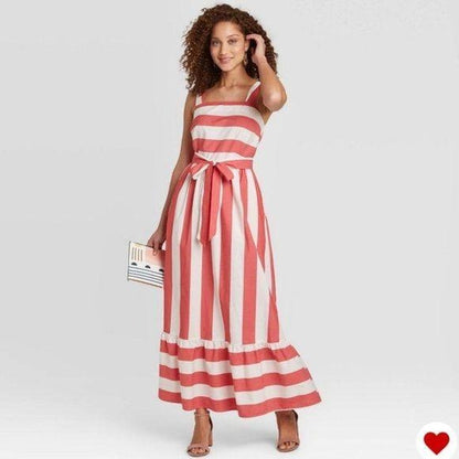 NEW a new day Red White Striped Dress