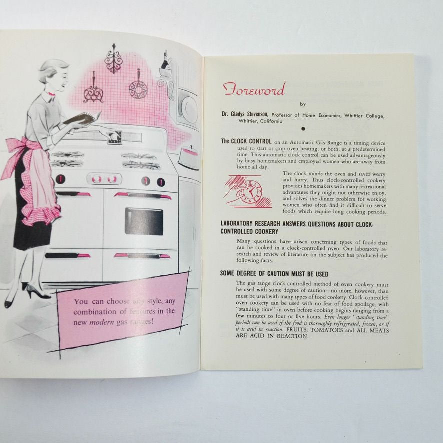 Tick-Tock Clock-Controlled Oven Meals for Gas Ranges Vintage Book