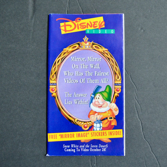 Disney Snow White Video Promo Pamphlet Stickers Mirror Image Vintage