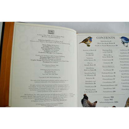 2001 Smithsonian Birds of North America Hardcover Book Gold Tip Pages