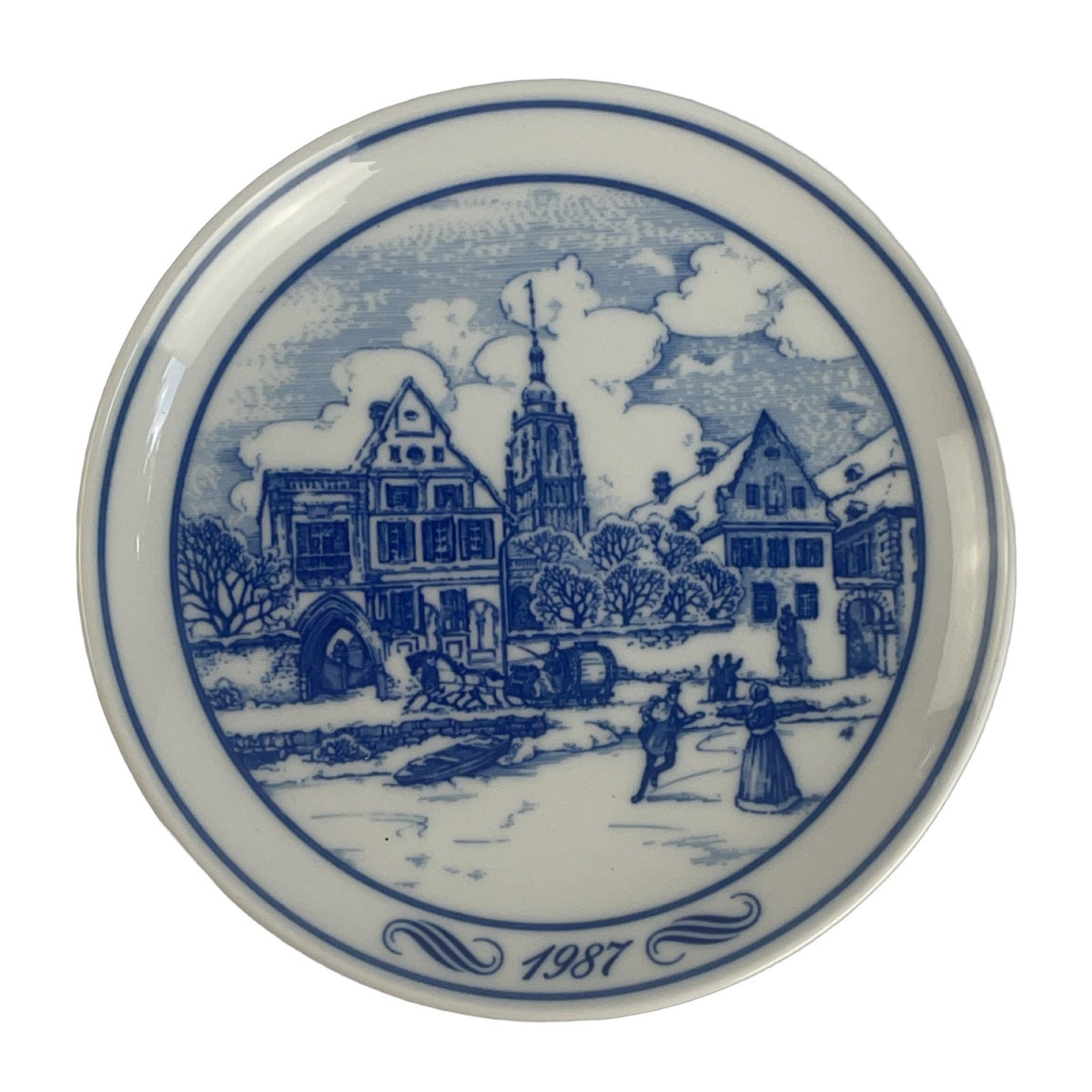 Hutschenreuther Eltzer Hof Collector Plate German Blue and White Porcelain