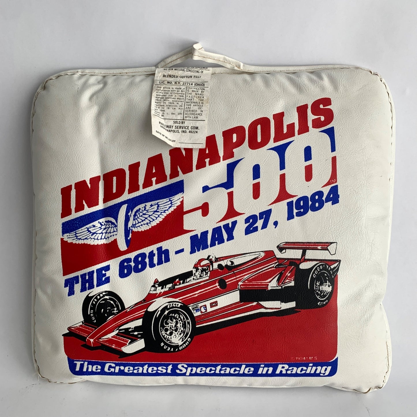 Indianapolis 500 68th May 27 1984 Seat Cushion