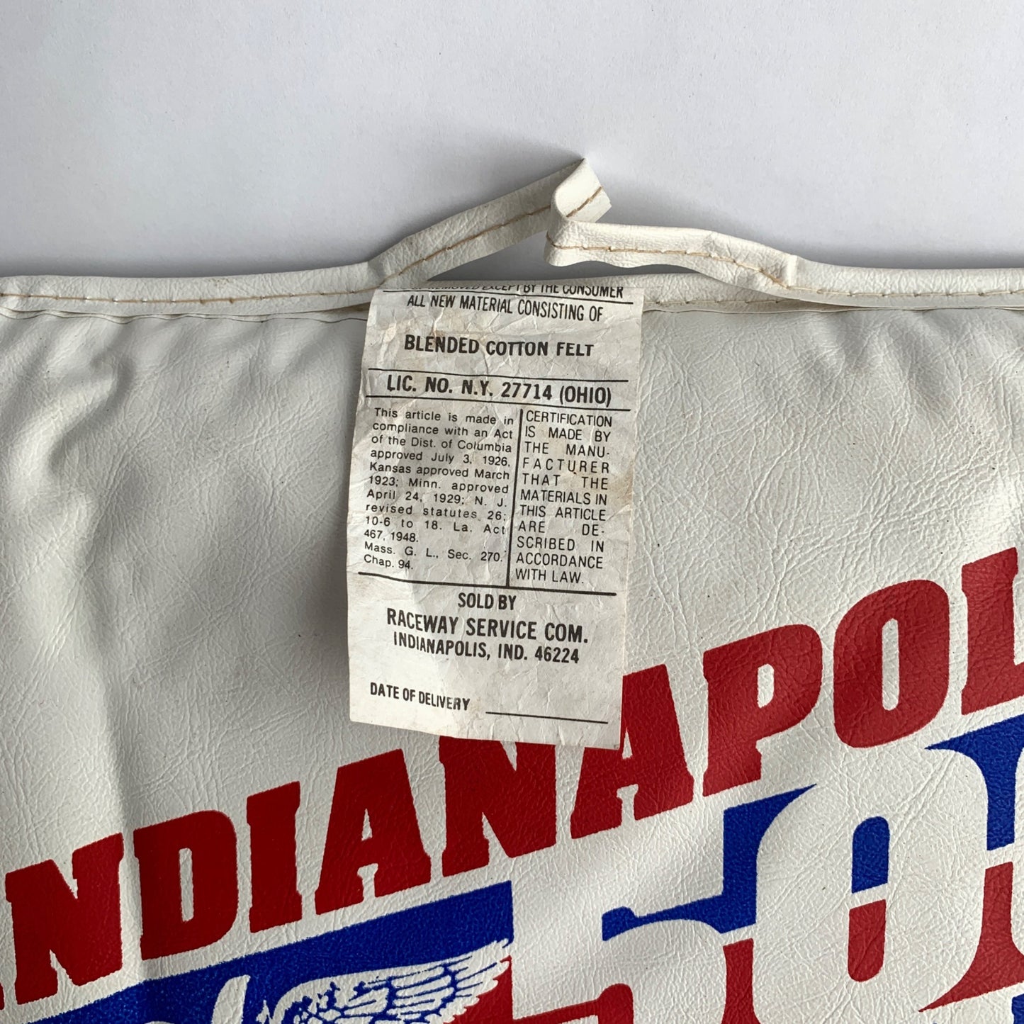 Indianapolis 500 68th May 27 1984 Seat Cushion