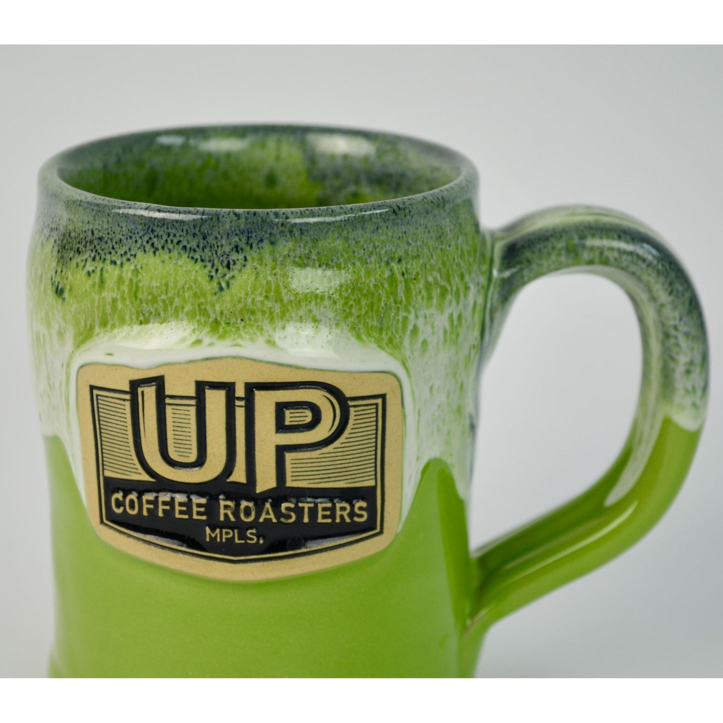 Deneen Pottery UP Coffee Roasters MPLS Minneapolis Minnesota Green Mug