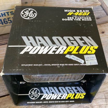 Lot 3 GE Halogen Powerplus Headlamps Low Beam H4656 & High Beam H4651 NOS