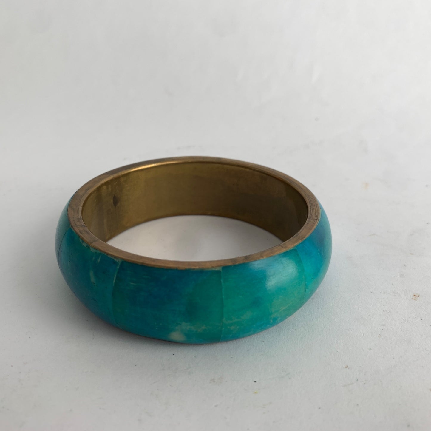 Turquoise Brass Solid Bangle Bracelet