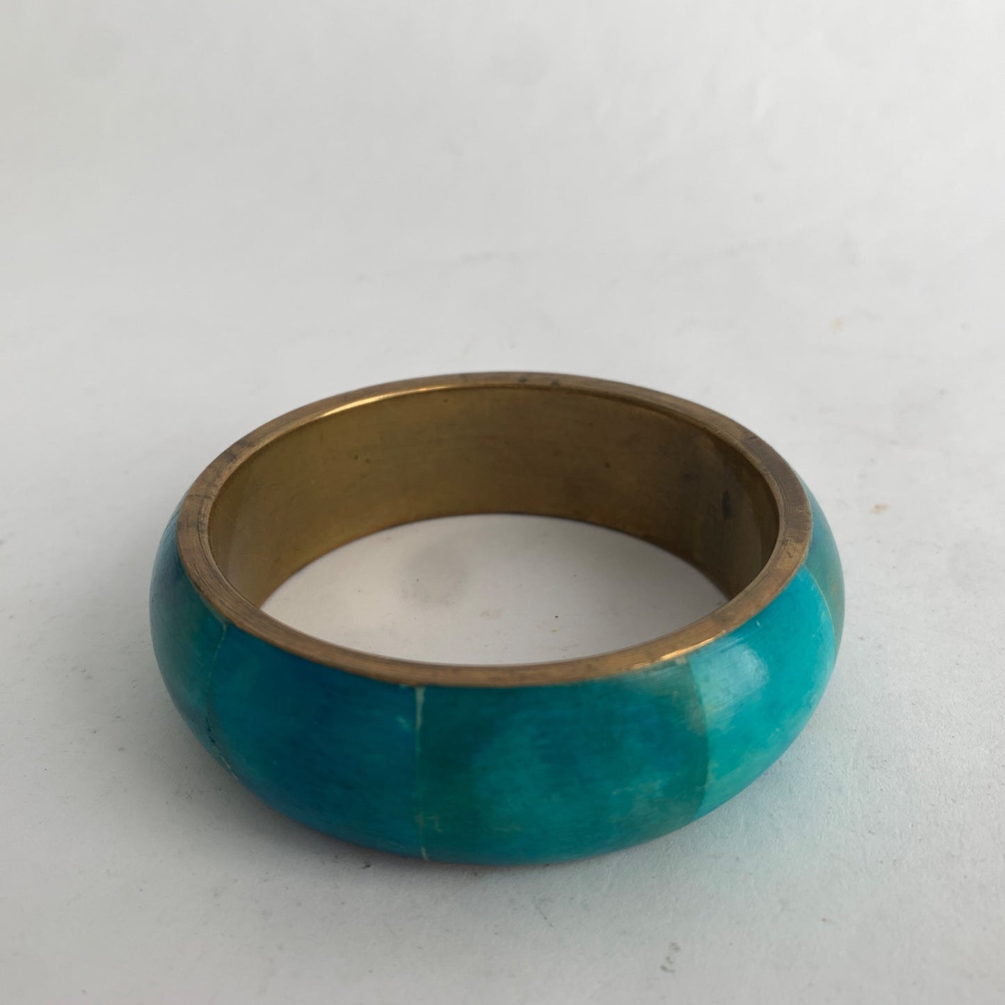 Turquoise Brass Solid Bangle Bracelet