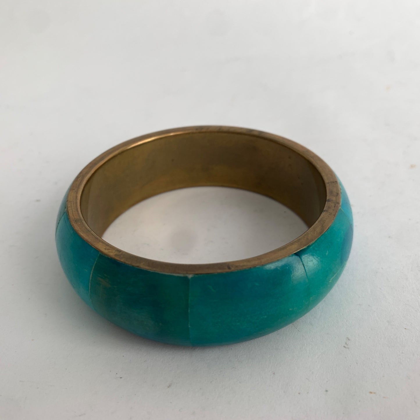 Turquoise Brass Solid Bangle Bracelet