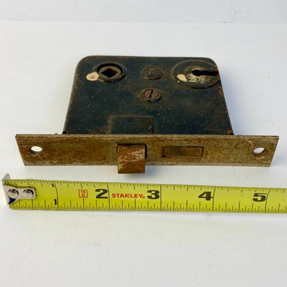 Antique Architectural Salvage Hardware Door Mortise Lock Vintage Cast Iron