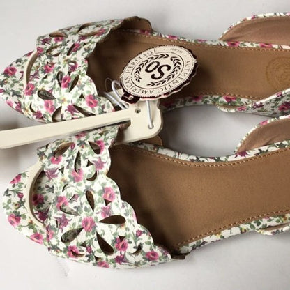 SO Loach Floral Flats Shoes New Size 8