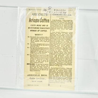Arbuckle's Ariosa Coffee Victorian Trading Trade Card