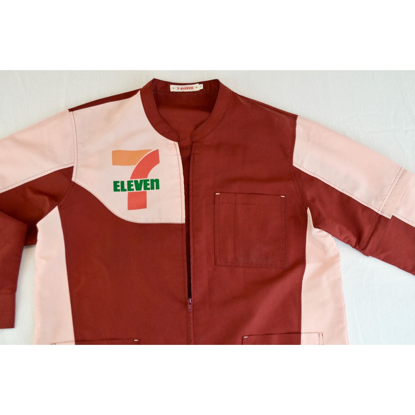 7 Eleven Vintage Japan Work Employee Jacket Shirt Zipper Short Long Sleeve Medium
