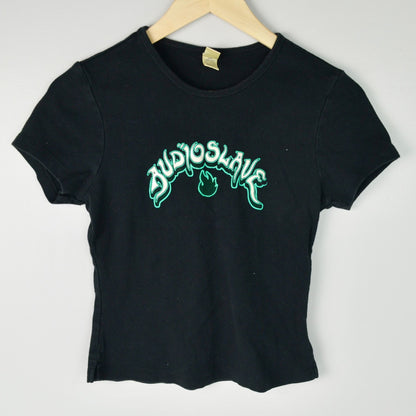 Audioslave Junior's Medium Kavio Black Green Logo Tee Y2K