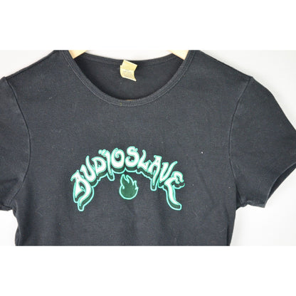 Audioslave Junior's Medium Kavio Black Green Logo Tee Y2K