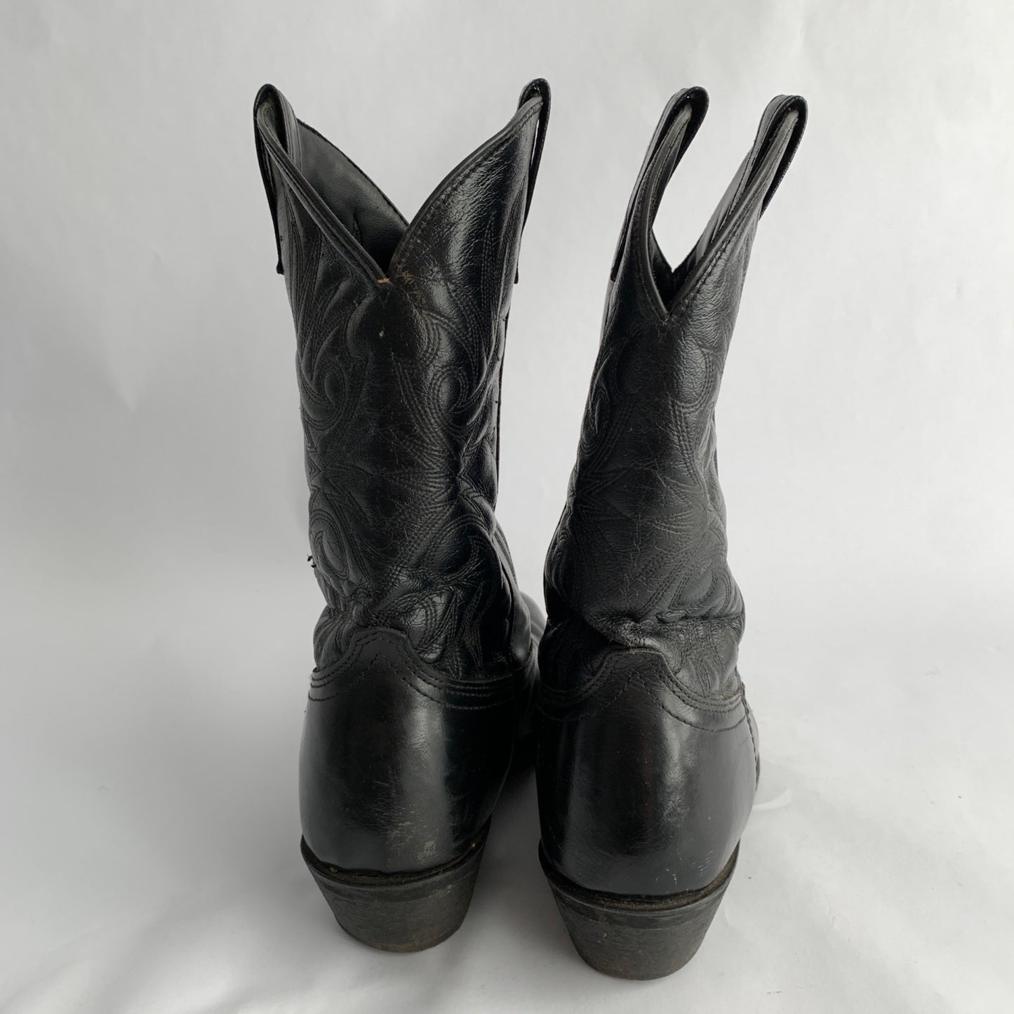 Laredo 4240 Black Shiny Men's Cowboy Boots Vintage Size 9 EW