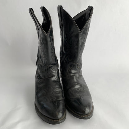 Laredo 4240 Black Shiny Men's Cowboy Boots Vintage Size 9 EW