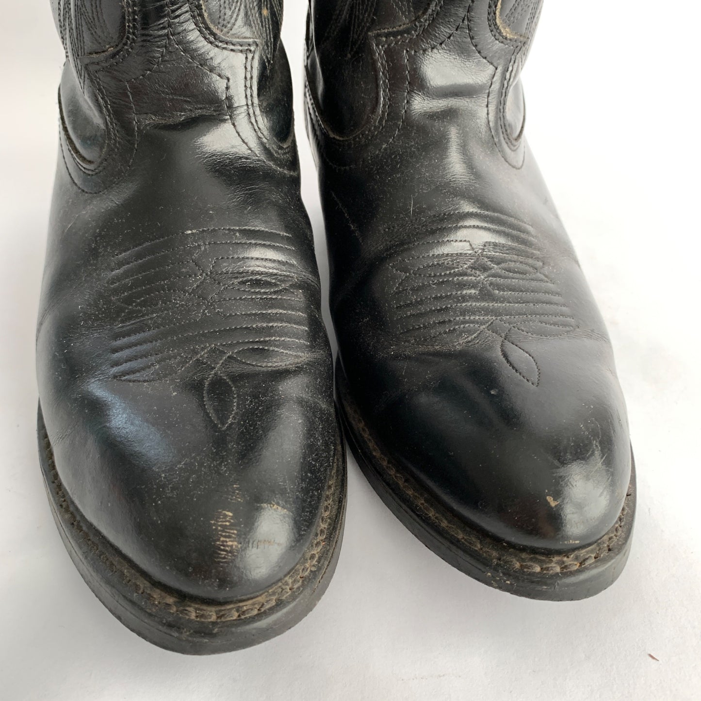 Laredo 4240 Black Shiny Men's Cowboy Boots Vintage Size 9 EW