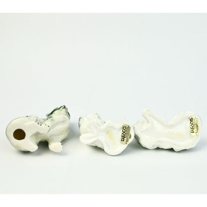 Enesco Taiwan Gray Tabby Cats Ceramic Set of 3 Vintage