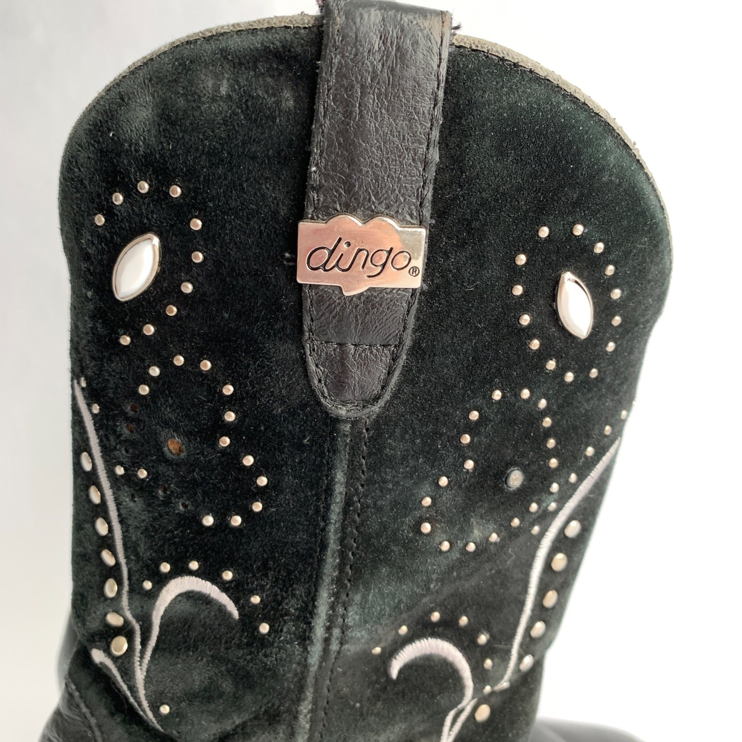 Dingo Vintage Suede Leather Embellished Cowboy Boots 6.5 M Ava DI 587