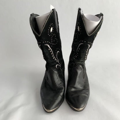 Dingo Vintage Suede Leather Embellished Cowboy Boots 6.5 M Ava DI 587