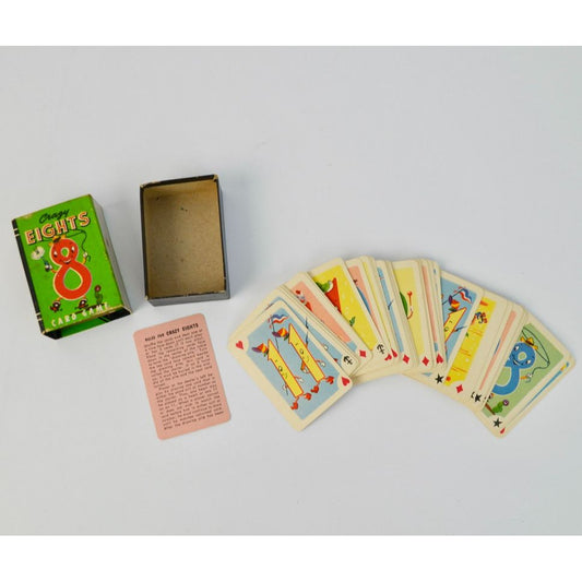 Whitman Peter Pan Card Game Crazy Eights Miniature With Box