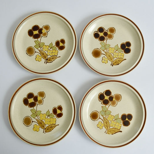 Hearthside Stoneware Floral Expressions Foliagetime Salad Plates Lot of 4 7.75"