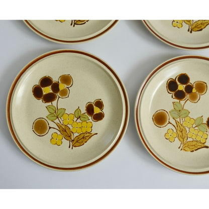 Hearthside Stoneware Floral Expressions Foliagetime Salad Plates Lot of 4 7.75"