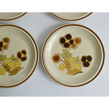 Hearthside Stoneware Floral Expressions Foliagetime Salad Plates Lot of 4 7.75"