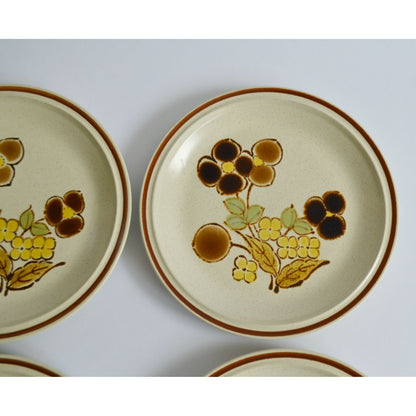 Hearthside Stoneware Floral Expressions Foliagetime Salad Plates Lot of 4 7.75"