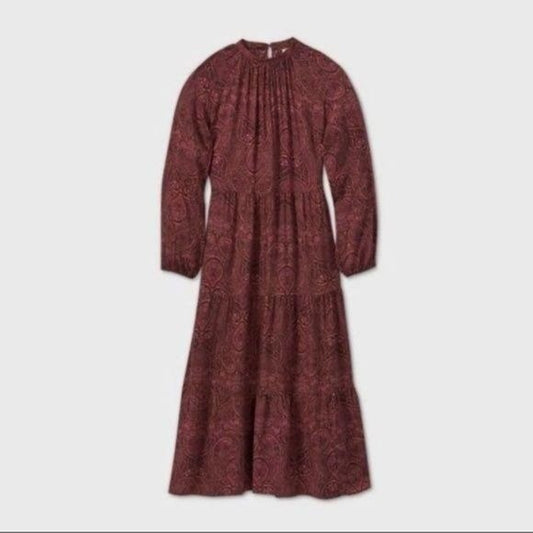 NEW a new day Purple Paisley Longsleeve Dress